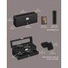 imageSONGMICS 12Slot Watch Box Lockable Watch Case with Glass Lid 2 Layers with 1 Drawer for Rings Bracelets Gift Idea Black Synthetic Leather Black Lining UJWB012B03Black  Black