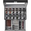 imageSONGMICS 12Slot Watch Box Lockable Watch Case with Glass Lid 2 Layers with 1 Drawer for Rings Bracelets Gift Idea Black Synthetic Leather Black Lining UJWB012B03Black  Gray