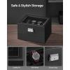imageSONGMICS 12Slot Watch Box Lockable Watch Case with Glass Lid 2 Layers with 1 Drawer for Rings Bracelets Gift Idea Black Synthetic Leather Black Lining UJWB012B03Black  Black