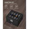imageSONGMICS 12Slot Watch Box Lockable Watch Case with Glass Lid 2 Layers with 1 Drawer for Rings Bracelets Gift Idea Black Synthetic Leather Black Lining UJWB012B03Black  Black