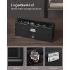 imageSONGMICS 12Slot Watch Box Lockable Watch Case with Glass Lid 2 Layers with 1 Drawer for Rings Bracelets Gift Idea Black Synthetic Leather Black Lining UJWB012B03Black  Black