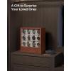 imageSONGMICS 12Slot Wooden Watch Box Display Case With Window Cabinet With Solid Wood Veneer Velvet Lining Vertical Storage Space Saving Gift Idea Ebony Black UJOW014B01Coffee Brown