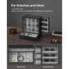 imageSONGMICS 12Slot Wooden Watch Box Display Case With Window Cabinet With Solid Wood Veneer Velvet Lining Vertical Storage Space Saving Gift Idea Ebony Black UJOW014B01Ebony Black