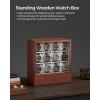 imageSONGMICS 12Slot Wooden Watch Box Display Case With Window Cabinet With Solid Wood Veneer Velvet Lining Vertical Storage Space Saving Gift Idea Ebony Black UJOW014B01Coffee Brown