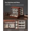 imageSONGMICS 12Slot Wooden Watch Box Display Case With Window Cabinet With Solid Wood Veneer Velvet Lining Vertical Storage Space Saving Gift Idea Ebony Black UJOW014B01Coffee Brown