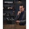 imageSONGMICS 20Slot Watch Box Watch Case with Glass Lid 2 Layers Lockable Watch Display Case Black Synthetic Leather Black Lining UJWB020B01Black  Black