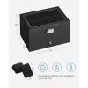 imageSONGMICS 20Slot Watch Box Watch Case with Glass Lid 2 Layers Lockable Watch Display Case Black Synthetic Leather Black Lining UJWB020B01Black  Black
