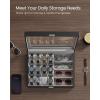 imageSONGMICS 24Slot Watch Box Lockable Storage Case With Glass Lid Ink Black Synthetic Leather Dove Gray Lining Gift Idea UJWB024Ink Black  Dove Gray