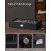 imageSONGMICS 24Slot Watch Box Lockable Storage Case With Glass Lid Ink Black Synthetic Leather Dove Gray Lining Gift Idea UJWB024Ink Black  Ink Black