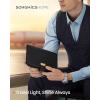 imageSONGMICS HOME RONNE Collection  3 Watch Travel Case PU Leather Woven Embossed Watch Pouch Portable Watch Storage Organizer 87 x 57 x 18 Inches Gift Idea Ink Black UJWB018B01