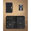 imageSONGMICS HOME RONNE Collection  3 Watch Travel Case PU Leather Woven Embossed Watch Pouch Portable Watch Storage Organizer 87 x 57 x 18 Inches Gift Idea Ink Black UJWB018B01