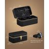 imageSONGMICS HOME RONNE Collection  3Slot Mens Jewelry Box Watch Travel Case PU Leather Watch Box 39 x 79 x 35 Inches Gift Idea Ink Black Surface Ink Black Lining UJWB017B01Ink Black  Ink Black