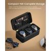 imageSONGMICS HOME RONNE Collection  3Slot Mens Jewelry Box Watch Travel Case PU Leather Watch Box 39 x 79 x 35 Inches Gift Idea Ink Black Surface Ink Black Lining UJWB017B01Ink Black  Ink Black