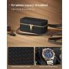 imageSONGMICS HOME RONNE Collection  3Slot Mens Jewelry Box Watch Travel Case PU Leather Watch Box 39 x 79 x 35 Inches Gift Idea Ink Black Surface Ink Black Lining UJWB017B01Ink Black  Ink Black