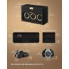 imageSONGMICS HOME RONNE Collection  9Slot Watch Box Vertical Display Case With Glass Windows Adjustable Holders Woven Embossed PU Leather Floating Effect Gift Idea Ink Black UJWB026B01