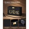 imageSONGMICS HOME RONNE Collection  9Slot Watch Box Vertical Display Case With Glass Windows Adjustable Holders Woven Embossed PU Leather Floating Effect Gift Idea Ink Black UJWB026B01