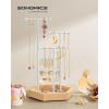 imageSONGMICS Jewelry Holder Jewelry Organizer 3 Tiers and 1 Tray Gift for Mom Jewelry Display Stand with Metal Frame Necklace Earring Bracelet Holder for Rings Jelly Pink and Cloud WhiteMatte White  Natural Beige