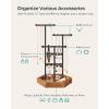 imageSONGMICS Jewelry Holder Jewelry Organizer 3 Tiers and 1 Tray Gift for Mom Jewelry Display Stand with Metal Frame Necklace Earring Bracelet Holder for Rings Jelly Pink and Cloud WhiteInk Black  Caramel Brown