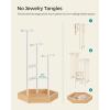 imageSONGMICS Jewelry Holder Jewelry Organizer 3 Tiers and 1 Tray Gift for Mom Jewelry Display Stand with Metal Frame Necklace Earring Bracelet Holder for Rings Jelly Pink and Cloud WhiteMatte White  Natural Beige