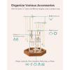 imageSONGMICS Jewelry Holder Jewelry Organizer 3 Tiers and 1 Tray Gift for Mom Jewelry Display Stand with Metal Frame Necklace Earring Bracelet Holder for Rings Jelly Pink and Cloud WhiteMatte White  Caramel Brown
