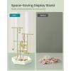 imageSONGMICS Jewelry Holder Jewelry Organizer 3 Tiers and 1 Tray Gift for Mom Jewelry Display Stand with Metal Frame Necklace Earring Bracelet Holder for Rings Jelly Pink and Cloud WhiteLaurel Green  Cloud White