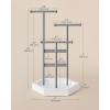 imageSONGMICS Jewelry Holder Jewelry Organizer 3 Tiers and 1 Tray Gift for Mom Jewelry Display Stand with Metal Frame Necklace Earring Bracelet Holder for Rings Jelly Pink and Cloud WhiteDove Gray  Cloud White
