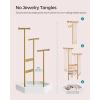 imageSONGMICS Jewelry Holder Jewelry Organizer 3 Tiers and 1 Tray Gift for Mom Jewelry Display Stand with Metal Frame Necklace Earring Bracelet Holder for Rings Jelly Pink and Cloud WhitePale Gold  White