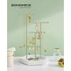 imageSONGMICS Jewelry Holder Jewelry Organizer 3 Tiers and 1 Tray Gift for Mom Jewelry Display Stand with Metal Frame Necklace Earring Bracelet Holder for Rings Jelly Pink and Cloud WhiteLaurel Green  Cloud White