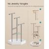 imageSONGMICS Jewelry Holder Jewelry Organizer 3 Tiers and 1 Tray Gift for Mom Jewelry Display Stand with Metal Frame Necklace Earring Bracelet Holder for Rings Jelly Pink and Cloud WhiteDove Gray  Cloud White