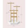 imageSONGMICS Jewelry Holder Jewelry Organizer 3 Tiers and 1 Tray Gift for Mom Jewelry Display Stand with Metal Frame Necklace Earring Bracelet Holder for Rings Jelly Pink and Cloud WhitePale Gold  White