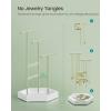 imageSONGMICS Jewelry Holder Jewelry Organizer 3 Tiers and 1 Tray Gift for Mom Jewelry Display Stand with Metal Frame Necklace Earring Bracelet Holder for Rings Jelly Pink and Cloud WhiteLaurel Green  Cloud White