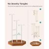 imageSONGMICS Jewelry Holder Jewelry Organizer 3 Tiers and 1 Tray Gift for Mom Jewelry Display Stand with Metal Frame Necklace Earring Bracelet Holder for Rings Jelly Pink and Cloud WhiteMatte White  Caramel Brown