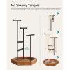imageSONGMICS Jewelry Holder Jewelry Organizer 3 Tiers and 1 Tray Gift for Mom Jewelry Display Stand with Metal Frame Necklace Earring Bracelet Holder for Rings Jelly Pink and Cloud WhiteInk Black  Caramel Brown