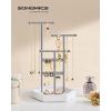 imageSONGMICS Jewelry Holder Jewelry Organizer 3 Tiers and 1 Tray Gift for Mom Jewelry Display Stand with Metal Frame Necklace Earring Bracelet Holder for Rings Jelly Pink and Cloud WhiteDove Gray  Cloud White