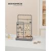 imageSONGMICS Jewelry Holder Jewelry Organizer Jewelry Display Stand with Metal Frame Velvet Tray Necklace Earring Bracelet Holder for Studs Rings Gift for Mom Matte White UJJS021W01Dove Gray