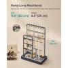 imageSONGMICS Jewelry Holder Jewelry Organizer Jewelry Display Stand with Metal Frame Velvet Tray Necklace Earring Bracelet Holder for Studs Rings Gift for Mom Matte White UJJS021W01Ink Black