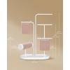 imageSONGMICS Jewelry Stand Jewelry Organizer Jewelry Display Holder with Metal Frame 2 Earring Boards 4 Hanging Rods Necklace Earring Bracelet Holder for Watches Cloud White UJJS025W01Cloud White