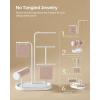 imageSONGMICS Jewelry Stand Jewelry Organizer Jewelry Display Holder with Metal Frame 2 Earring Boards 4 Hanging Rods Necklace Earring Bracelet Holder for Watches Cloud White UJJS025W01Cloud White