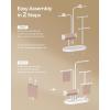 imageSONGMICS Jewelry Stand Jewelry Organizer Jewelry Display Holder with Metal Frame 2 Earring Boards 4 Hanging Rods Necklace Earring Bracelet Holder for Watches Cloud White UJJS025W01Cloud White
