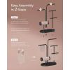 imageSONGMICS Jewelry Stand Jewelry Organizer Jewelry Display Holder with Metal Frame 2 Earring Boards 4 Hanging Rods Necklace Earring Bracelet Holder for Watches Cloud White UJJS025W01Ink Black