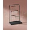 imageSONGMICS Jewelry Stand Jewelry Organizer Jewelry Display Holder with Metal Frame 2 Earring Boards 6 Hanging Rods Necklace Earring Bracelet Holder for Rings Ink Black UJJS024B01Ink Black