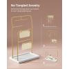 imageSONGMICS Jewelry Stand Jewelry Organizer Jewelry Display Holder with Metal Frame 2 Earring Boards 6 Hanging Rods Necklace Earring Bracelet Holder for Rings Ink Black UJJS024B01Metallic Gold