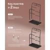 imageSONGMICS Jewelry Stand Jewelry Organizer Jewelry Display Holder with Metal Frame 2 Earring Boards 6 Hanging Rods Necklace Earring Bracelet Holder for Rings Ink Black UJJS024B01Ink Black