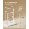 imageSONGMICS Jewelry Stand Jewelry Organizer Jewelry Display Holder with Metal Frame 2 Earring Boards 6 Hanging Rods Necklace Earring Bracelet Holder for Rings Ink Black UJJS024B01Cloud White