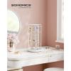 imageSONGMICS Jewelry Stand Rotating Jewelry Display 4 Independent Sections Metal Frame with Bottom Tray Jewelry Organizer for Necklaces Bracelets Earrings Rings Gift Idea White UJJS023W01White