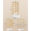 imageSONGMICS Jewelry Stand Rotating Jewelry Display 4 Independent Sections Metal Frame with Bottom Tray Jewelry Organizer for Necklaces Bracelets Earrings Rings Gift Idea White UJJS023W01Gold