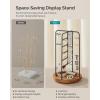 imageSONGMICS Jewelry Stand Rotating Jewelry Display 4 Independent Sections Metal Frame with Bottom Tray Jewelry Organizer for Necklaces Bracelets Earrings Rings Gift Idea White UJJS023W01Black
