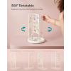 imageSONGMICS Jewelry Stand Rotating Jewelry Display 4 Independent Sections Metal Frame with Bottom Tray Jewelry Organizer for Necklaces Bracelets Earrings Rings Gift Idea White UJJS023W01White