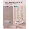 imageSONGMICS Jewelry Stand Rotating Jewelry Display 4 Independent Sections Metal Frame with Bottom Tray Jewelry Organizer for Necklaces Bracelets Earrings Rings Gift Idea White UJJS023W01White