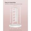 imageSONGMICS Jewelry Stand Rotating Jewelry Display 4 Independent Sections Metal Frame with Bottom Tray Jewelry Organizer for Necklaces Bracelets Earrings Rings Gift Idea White UJJS023W01White